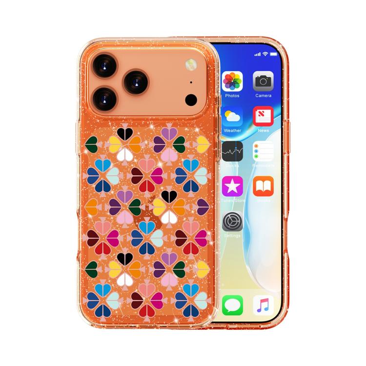 閃亮水晶紅心圖案手機殼，適用於 iPhone 17 Pro Max、iPhone 17 Pro