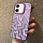 波浪條紋圖案磨砂IMD二合一PC手機殼，適用於iPhone 11、iPhone 11 Pro、iPhone X / XS、iPhone XR、iPhone XS Max、iPhone 8 Plus / 7 Plus