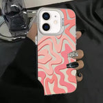 波浪條紋圖案磨砂IMD二合一PC手機殼，適用於iPhone 11、iPhone 11 Pro、iPhone X / XS、iPhone XR、iPhone XS Max、iPhone 8 Plus / 7 Plus