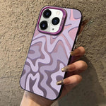 波浪條紋圖案磨砂IMD二合一PC手機殼，適用於iPhone 11、iPhone 11 Pro、iPhone X / XS、iPhone XR、iPhone XS Max、iPhone 8 Plus / 7 Plus