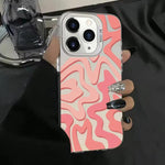 波浪條紋圖案磨砂IMD二合一PC手機殼，適用於iPhone 11、iPhone 11 Pro、iPhone X / XS、iPhone XR、iPhone XS Max、iPhone 8 Plus / 7 Plus