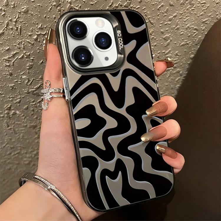 波浪條紋圖案磨砂IMD二合一PC手機殼，適用於iPhone 11、iPhone 11 Pro、iPhone X / XS、iPhone XR、iPhone XS Max、iPhone 8 Plus / 7 Plus