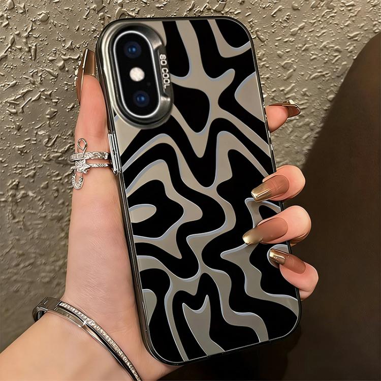 波浪條紋圖案磨砂IMD二合一PC手機殼，適用於iPhone 11、iPhone 11 Pro、iPhone X / XS、iPhone XR、iPhone XS Max、iPhone 8 Plus / 7 Plus