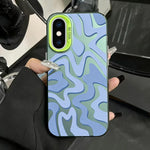 波浪條紋圖案磨砂IMD二合一PC手機殼，適用於iPhone 11、iPhone 11 Pro、iPhone X / XS、iPhone XR、iPhone XS Max、iPhone 8 Plus / 7 Plus