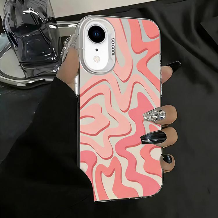 波浪條紋圖案磨砂IMD二合一PC手機殼，適用於iPhone 11、iPhone 11 Pro、iPhone X / XS、iPhone XR、iPhone XS Max、iPhone 8 Plus / 7 Plus