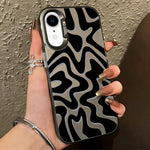 波浪條紋圖案磨砂IMD二合一PC手機殼，適用於iPhone 11、iPhone 11 Pro、iPhone X / XS、iPhone XR、iPhone XS Max、iPhone 8 Plus / 7 Plus