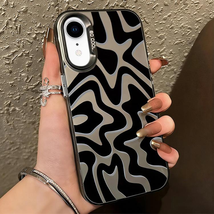 波浪條紋圖案磨砂IMD二合一PC手機殼，適用於iPhone 11、iPhone 11 Pro、iPhone X / XS、iPhone XR、iPhone XS Max、iPhone 8 Plus / 7 Plus