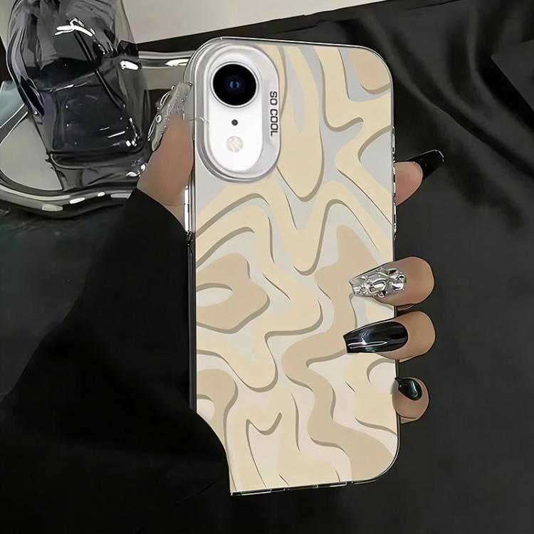 波浪條紋圖案磨砂IMD二合一PC手機殼，適用於iPhone 11、iPhone 11 Pro、iPhone X / XS、iPhone XR、iPhone XS Max、iPhone 8 Plus / 7 Plus