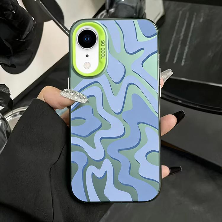 波浪條紋圖案磨砂IMD二合一PC手機殼，適用於iPhone 11、iPhone 11 Pro、iPhone X / XS、iPhone XR、iPhone XS Max、iPhone 8 Plus / 7 Plus