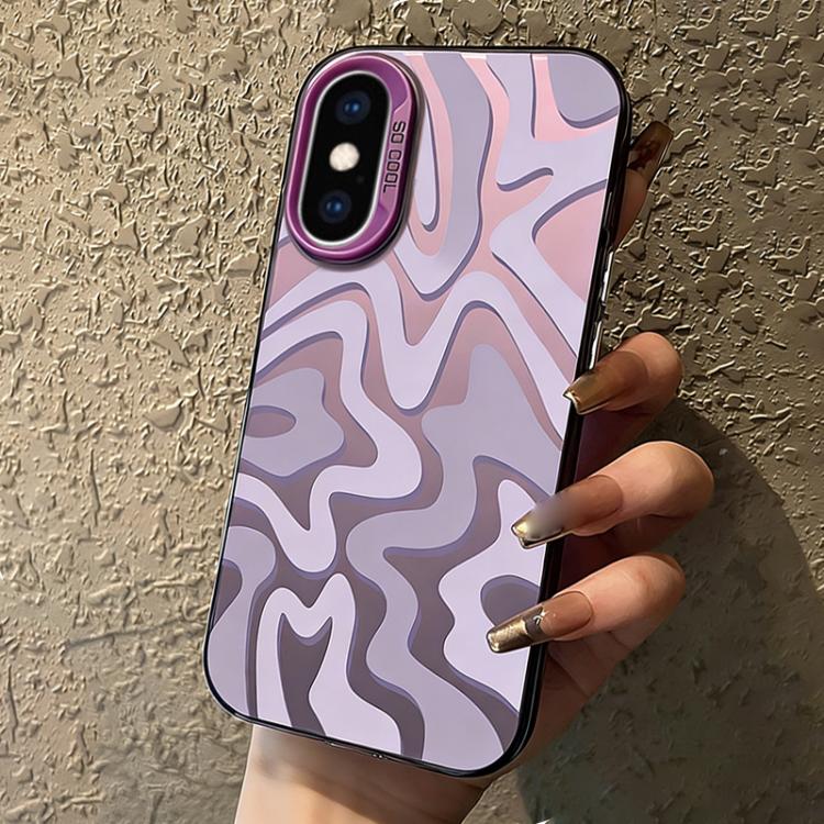 波浪條紋圖案磨砂IMD二合一PC手機殼，適用於iPhone 11、iPhone 11 Pro、iPhone X / XS、iPhone XR、iPhone XS Max、iPhone 8 Plus / 7 Plus