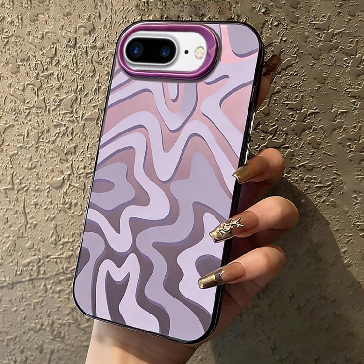 波浪條紋圖案磨砂IMD二合一PC手機殼，適用於iPhone 11、iPhone 11 Pro、iPhone X / XS、iPhone XR、iPhone XS Max、iPhone 8 Plus / 7 Plus