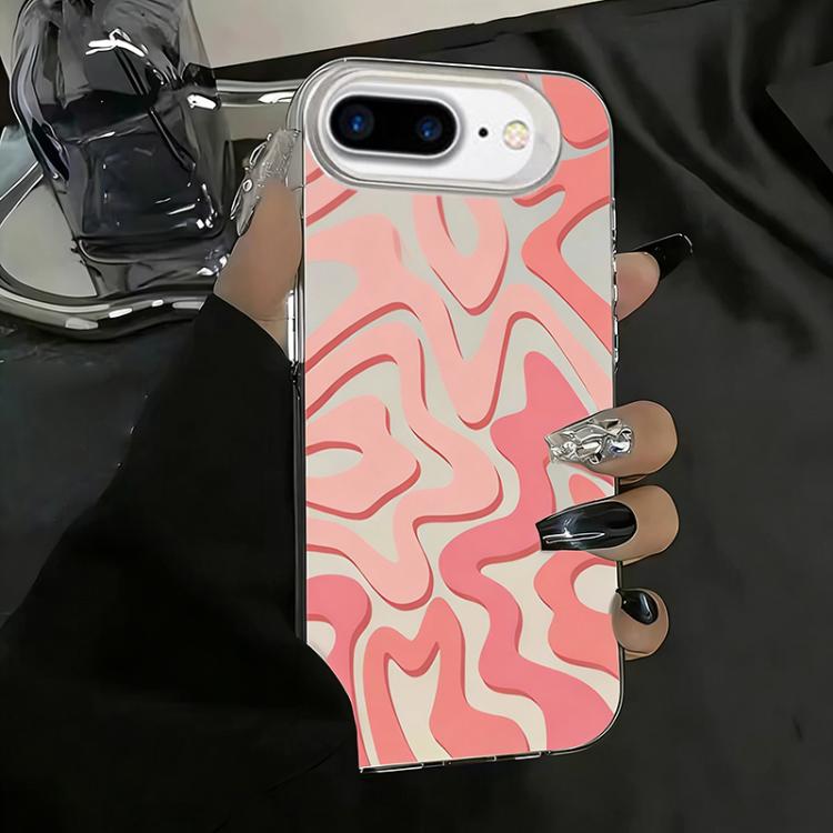 波浪條紋圖案磨砂IMD二合一PC手機殼，適用於iPhone 11、iPhone 11 Pro、iPhone X / XS、iPhone XR、iPhone XS Max、iPhone 8 Plus / 7 Plus