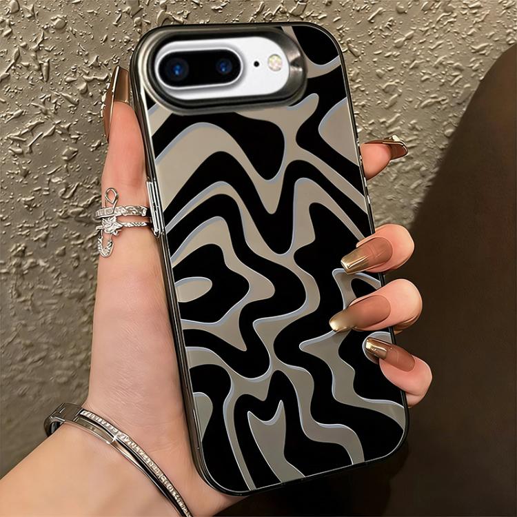 波浪條紋圖案磨砂IMD二合一PC手機殼，適用於iPhone 11、iPhone 11 Pro、iPhone X / XS、iPhone XR、iPhone XS Max、iPhone 8 Plus / 7 Plus
