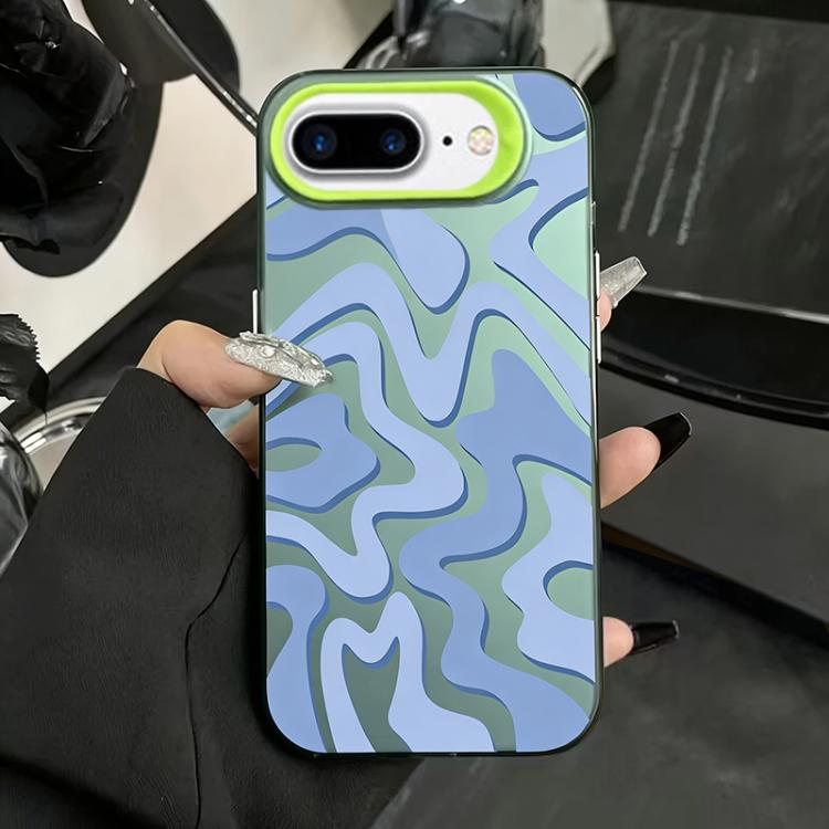 波浪條紋圖案磨砂IMD二合一PC手機殼，適用於iPhone 11、iPhone 11 Pro、iPhone X / XS、iPhone XR、iPhone XS Max、iPhone 8 Plus / 7 Plus