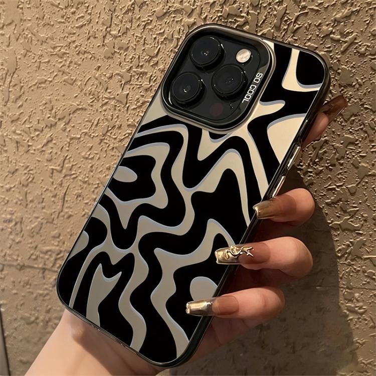 波浪條紋圖案磨砂IMD二合一PC手機殼，適用於iPhone 11、iPhone 11 Pro、iPhone X / XS、iPhone XR、iPhone XS Max、iPhone 8 Plus / 7 Plus