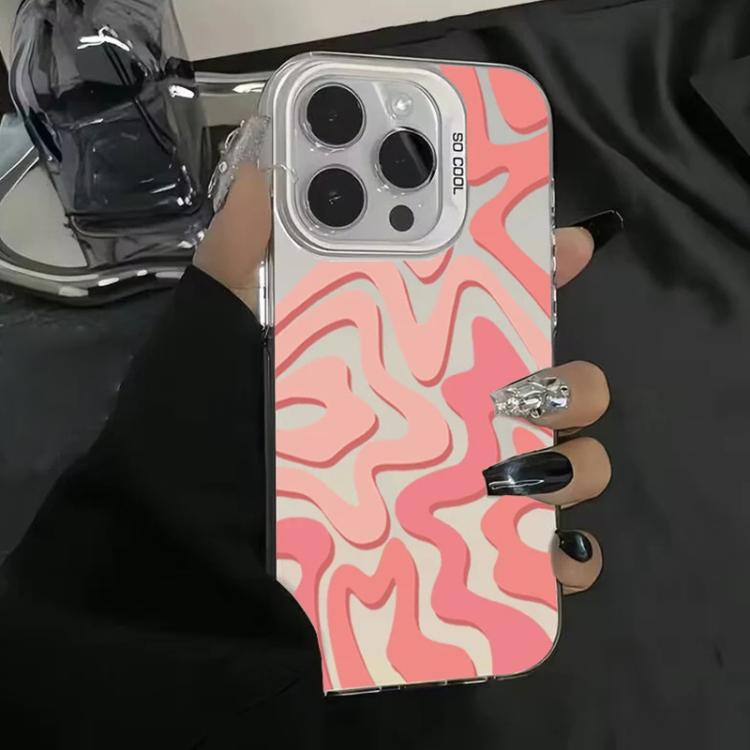 波浪條紋圖案磨砂IMD二合一PC手機殼，適用於iPhone 11、iPhone 11 Pro、iPhone X / XS、iPhone XR、iPhone XS Max、iPhone 8 Plus / 7 Plus