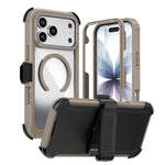 壓克力全覆蓋磁吸手機殼附背夾，適用於iPhone 17 Pro Max、iPhone 17 Pro、iPhone 17、iPhone Air、iPhone 16 Pro Max、iPhone 16 Pro
