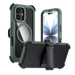 壓克力全覆蓋磁吸手機殼附背夾，適用於iPhone 17 Pro Max、iPhone 17 Pro、iPhone 17、iPhone Air、iPhone 16 Pro Max、iPhone 16 Pro