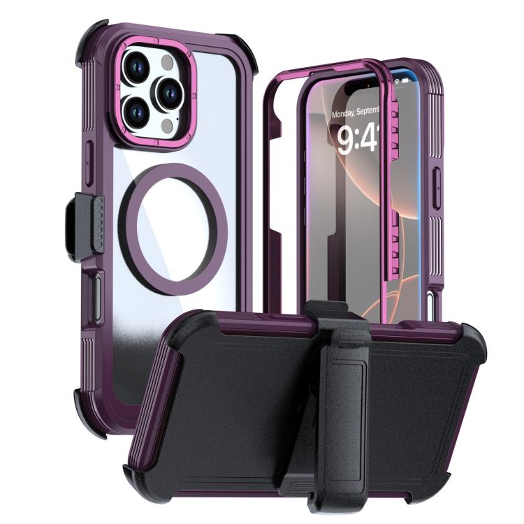 壓克力全覆蓋磁吸手機殼附背夾，適用於iPhone 17 Pro Max、iPhone 17 Pro、iPhone 17、iPhone Air、iPhone 16 Pro Max、iPhone 16 Pro