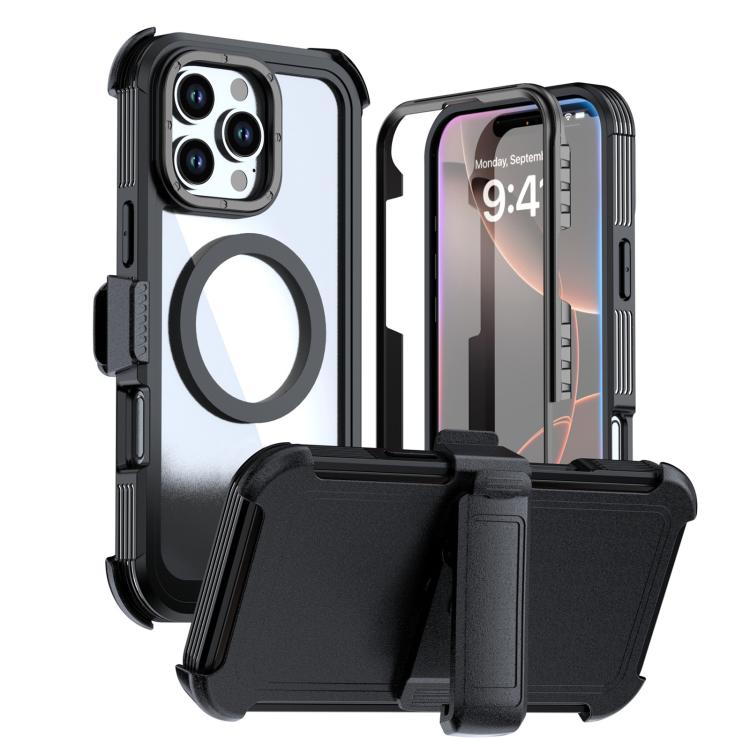 壓克力全覆蓋磁吸手機殼附背夾，適用於iPhone 17 Pro Max、iPhone 17 Pro、iPhone 17、iPhone Air、iPhone 16 Pro Max、iPhone 16 Pro