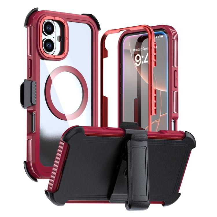 壓克力全覆蓋磁吸手機殼附背夾，適用於iPhone 16 Plus、iPhone 16、iPhone 15 Pro Max、iPhone 15 Pro、iPhone 15 Plus / 14 Plus、iPhone 15