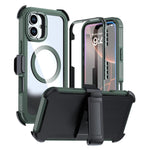 壓克力全覆蓋磁吸手機殼附背夾，適用於iPhone 16 Plus、iPhone 16、iPhone 15 Pro Max、iPhone 15 Pro、iPhone 15 Plus / 14 Plus、iPhone 15