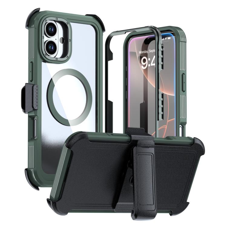 壓克力全覆蓋磁吸手機殼附背夾，適用於iPhone 16 Plus、iPhone 16、iPhone 15 Pro Max、iPhone 15 Pro、iPhone 15 Plus / 14 Plus、iPhone 15