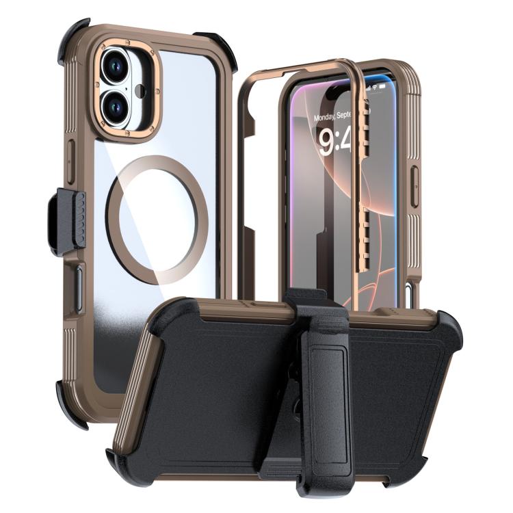 壓克力全覆蓋磁吸手機殼附背夾，適用於iPhone 16 Plus、iPhone 16、iPhone 15 Pro Max、iPhone 15 Pro、iPhone 15 Plus / 14 Plus、iPhone 15
