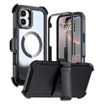 壓克力全覆蓋磁吸手機殼附背夾，適用於iPhone 16 Plus、iPhone 16、iPhone 15 Pro Max、iPhone 15 Pro、iPhone 15 Plus / 14 Plus、iPhone 15