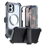 壓克力全覆蓋磁吸手機殼附背夾，適用於iPhone 16 Plus、iPhone 16、iPhone 15 Pro Max、iPhone 15 Pro、iPhone 15 Plus / 14 Plus、iPhone 15