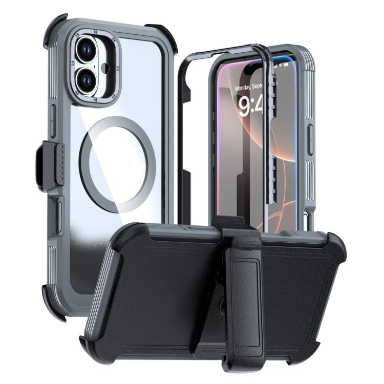 壓克力全覆蓋磁吸手機殼附背夾，適用於iPhone 16 Plus、iPhone 16、iPhone 15 Pro Max、iPhone 15 Pro、iPhone 15 Plus / 14 Plus、iPhone 15