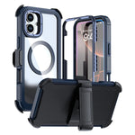壓克力全覆蓋磁吸手機殼附背夾，適用於iPhone 16 Plus、iPhone 16、iPhone 15 Pro Max、iPhone 15 Pro、iPhone 15 Plus / 14 Plus、iPhone 15