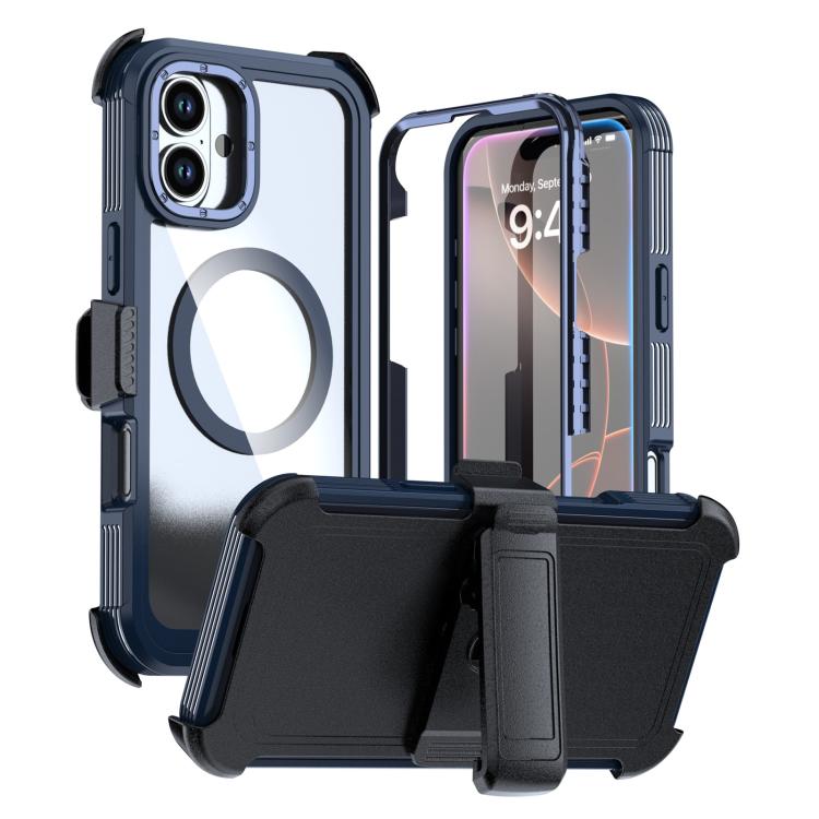 壓克力全覆蓋磁吸手機殼附背夾，適用於iPhone 16 Plus、iPhone 16、iPhone 15 Pro Max、iPhone 15 Pro、iPhone 15 Plus / 14 Plus、iPhone 15