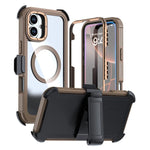壓克力全覆蓋磁吸手機殼附背夾，適用於iPhone 16 Plus、iPhone 16、iPhone 15 Pro Max、iPhone 15 Pro、iPhone 15 Plus / 14 Plus、iPhone 15