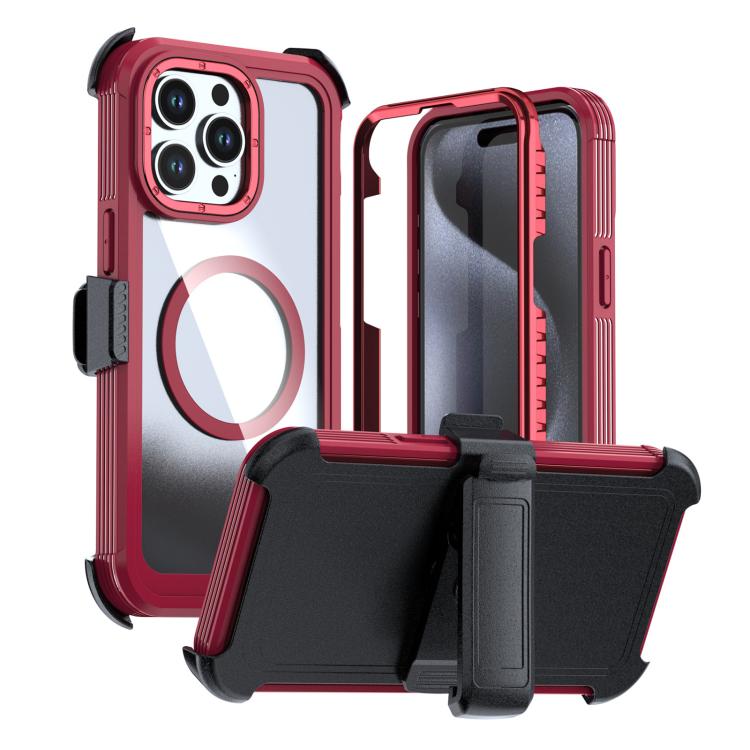 壓克力全覆蓋磁吸手機殼附背夾，適用於iPhone 16 Plus、iPhone 16、iPhone 15 Pro Max、iPhone 15 Pro、iPhone 15 Plus / 14 Plus、iPhone 15