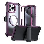 壓克力全覆蓋磁吸手機殼附背夾，適用於iPhone 16 Plus、iPhone 16、iPhone 15 Pro Max、iPhone 15 Pro、iPhone 15 Plus / 14 Plus、iPhone 15