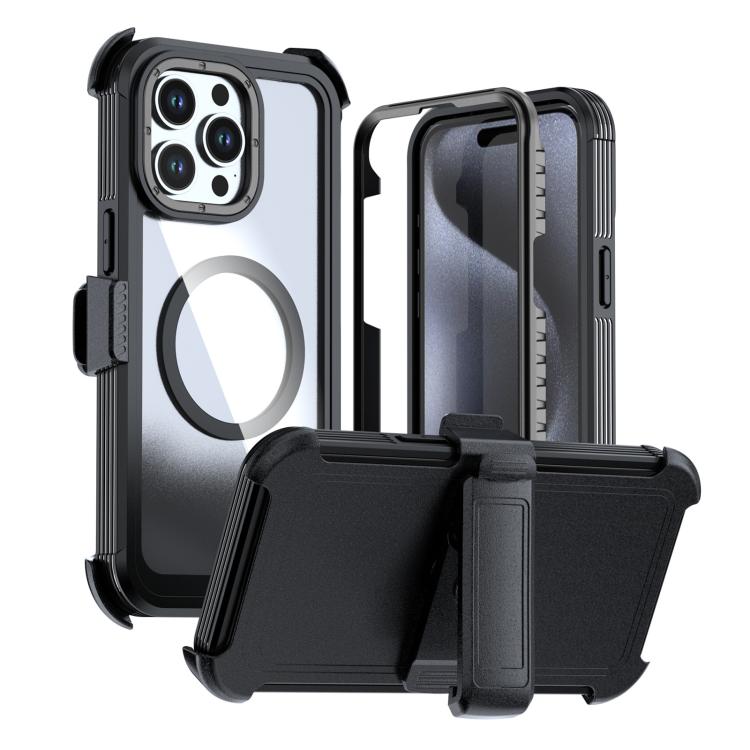 壓克力全覆蓋磁吸手機殼附背夾，適用於iPhone 16 Plus、iPhone 16、iPhone 15 Pro Max、iPhone 15 Pro、iPhone 15 Plus / 14 Plus、iPhone 15