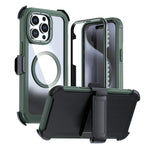 壓克力全覆蓋磁吸手機殼附背夾，適用於iPhone 16 Plus、iPhone 16、iPhone 15 Pro Max、iPhone 15 Pro、iPhone 15 Plus / 14 Plus、iPhone 15