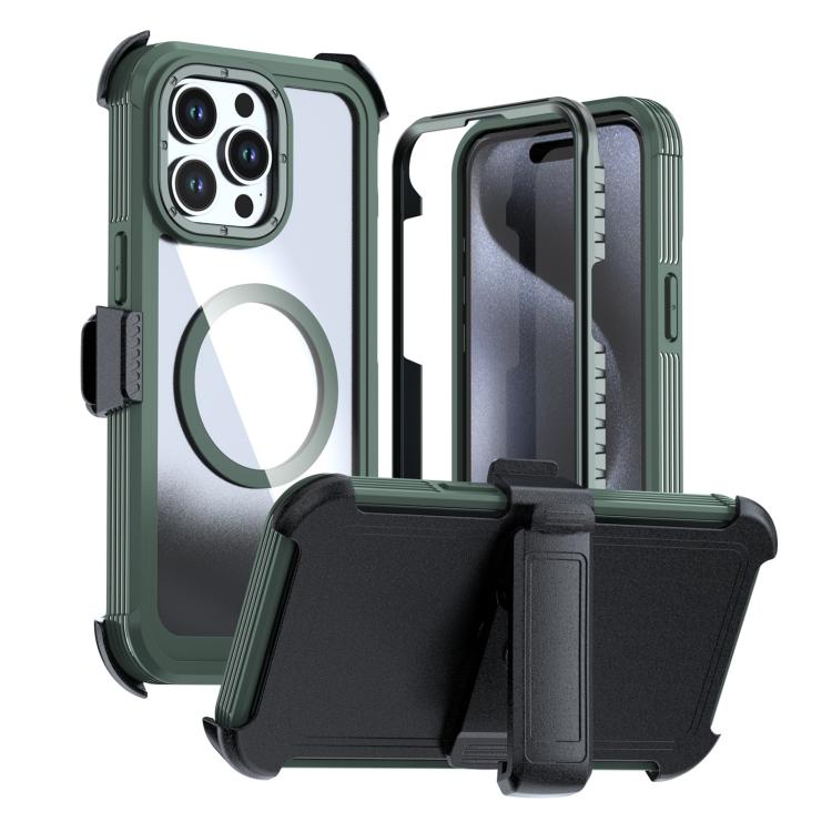 壓克力全覆蓋磁吸手機殼附背夾，適用於iPhone 16 Plus、iPhone 16、iPhone 15 Pro Max、iPhone 15 Pro、iPhone 15 Plus / 14 Plus、iPhone 15