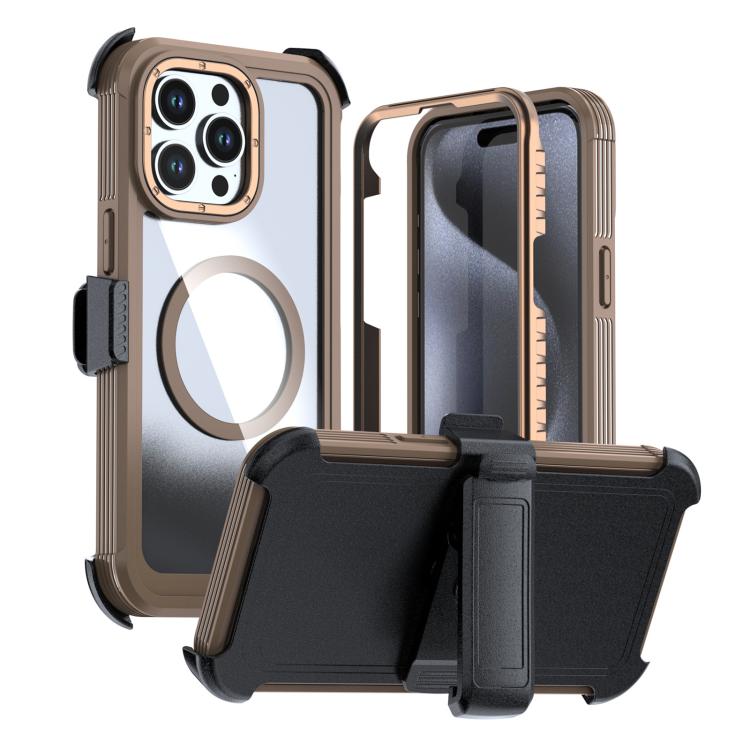 壓克力全覆蓋磁吸手機殼附背夾，適用於iPhone 16 Plus、iPhone 16、iPhone 15 Pro Max、iPhone 15 Pro、iPhone 15 Plus / 14 Plus、iPhone 15