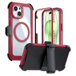 壓克力全覆蓋磁吸手機殼附背夾，適用於iPhone 16 Plus、iPhone 16、iPhone 15 Pro Max、iPhone 15 Pro、iPhone 15 Plus / 14 Plus、iPhone 15