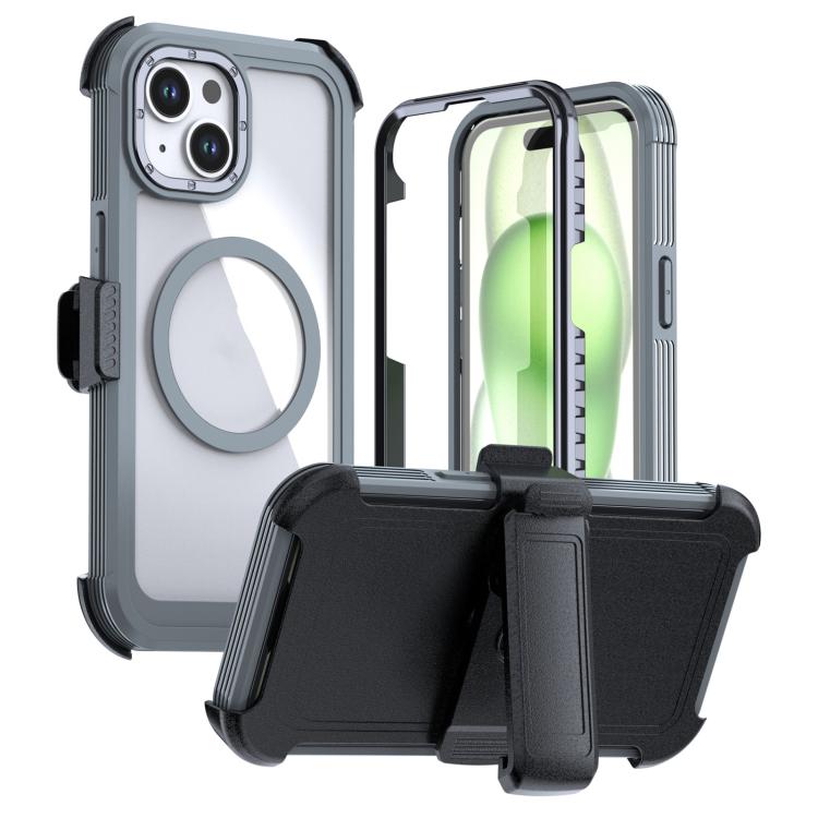壓克力全覆蓋磁吸手機殼附背夾，適用於iPhone 16 Plus、iPhone 16、iPhone 15 Pro Max、iPhone 15 Pro、iPhone 15 Plus / 14 Plus、iPhone 15