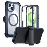 壓克力全覆蓋磁吸手機殼附背夾，適用於iPhone 16 Plus、iPhone 16、iPhone 15 Pro Max、iPhone 15 Pro、iPhone 15 Plus / 14 Plus、iPhone 15