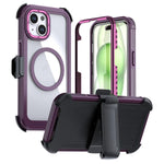 壓克力全覆蓋磁吸手機殼附背夾，適用於iPhone 16 Plus、iPhone 16、iPhone 15 Pro Max、iPhone 15 Pro、iPhone 15 Plus / 14 Plus、iPhone 15