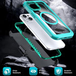 壓克力全覆蓋磁吸手機殼附背夾，適用 iPhone 14 / 13，iPhone 14 Pro，iPhone 14 Pro Max，iPhone 13 Pro Max，iPhone 13 Pro，iPhone 12 / 12 Pro