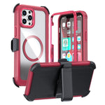 壓克力全覆蓋磁吸手機殼附背夾，適用於iPhone 12 Pro Max