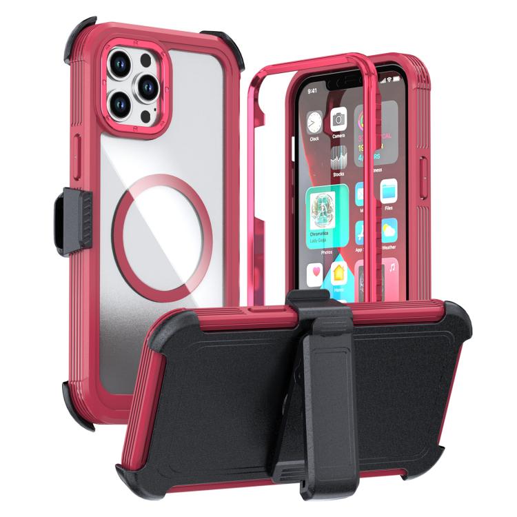 壓克力全覆蓋磁吸手機殼附背夾，適用於iPhone 12 Pro Max