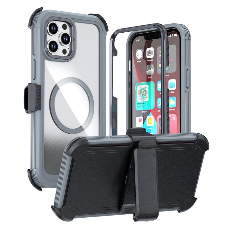 壓克力全覆蓋磁吸手機殼附背夾，適用於iPhone 12 Pro Max