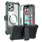 壓克力全覆蓋磁吸手機殼附背夾，適用於iPhone 12 Pro Max