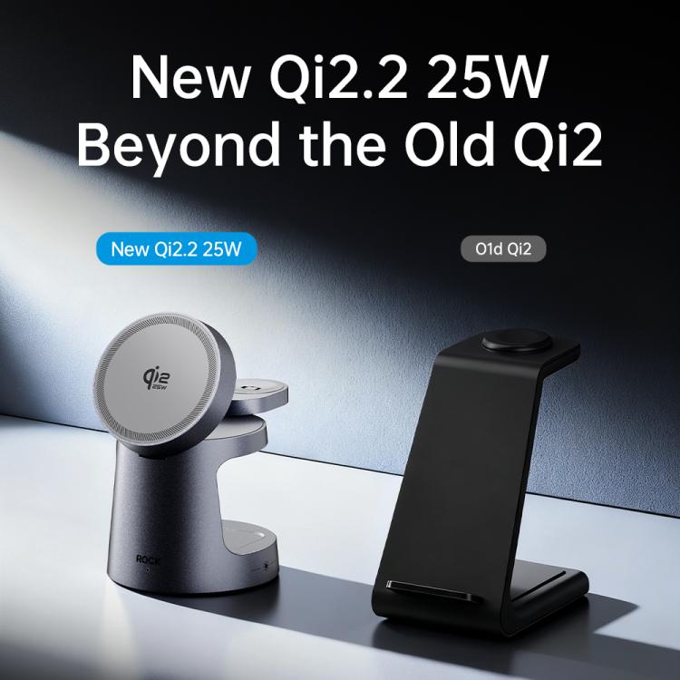 ROCK W56 3合1磁吸無線充電器，支援Qi2.2 25W，W56